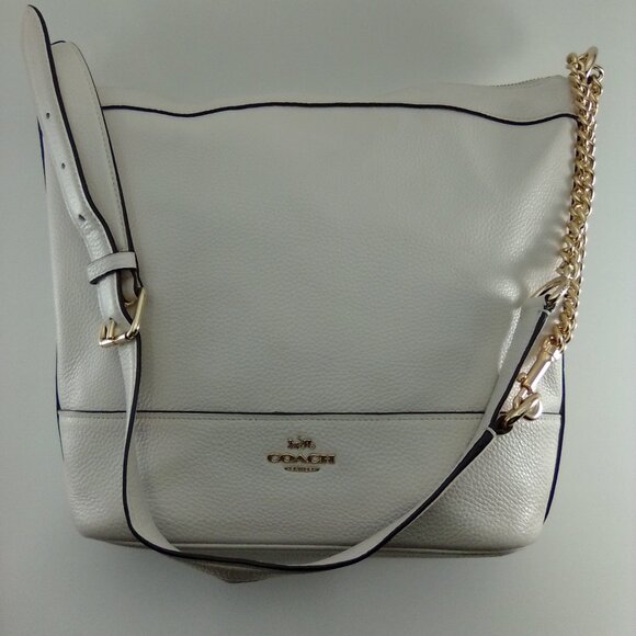Coach Paxton Duffle In Chalk White Pebble Leather Shoulder Bag 1922-F72692 - Picture 1 of 12